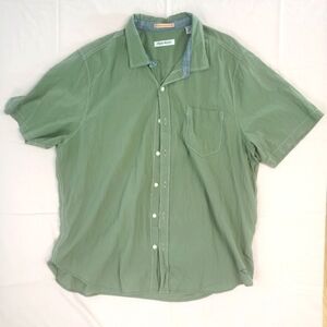 Tommy Bahama Men's Short Sleeve Green Button Up 99% Cotton Shirt XXL